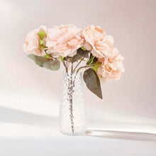 6 Pack Clear Glass Urn Vases with Diamond Crystal Cut Pattern, Decorative Flower Vases Table