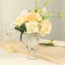 2 Pack Clear Glass Flower Vases in Classic Roman Urn Style, Mini Pedestal Vase Table Centerpieces