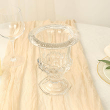 2 Pack Clear Glass Flower Vases in Classic Roman Urn Style, Mini Pedestal Vase Table Centerpieces