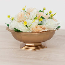 3 Pack Gold Roman Style Footed Compote Bowl Flower Vase, Round Decorative Plastic