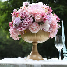 4 Pack Gold Metal Compote Pedestal Bowl Flower Vases in Grecian Urn Style, Decorative Vases Floral