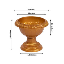 4 Pack Gold Roman Style Plastic Flower Pot Vases, Classic Urn Planter Floral Pedestal