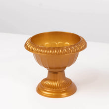 4 Pack Gold Roman Style Plastic Flower Pot Vases, Classic Urn Planter Floral Pedestal Vase Table