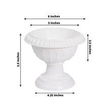 4 Pack White Roman Style Plastic Flower Pot Vases, Classic Urn Planter Floral Pedestal