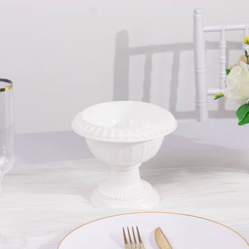 Timeless Elegance with White Roman Style Plastic Flower Pot Vases