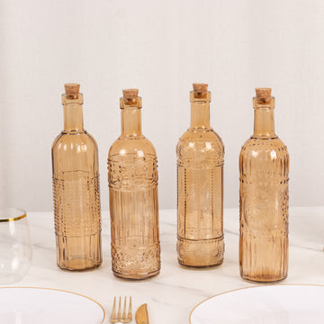 <h3 style="margin-left:0px;"><strong>Elegant Vintage Glass Bottles with a Touch of Gold</strong>