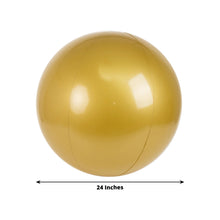 2 Pack Large Gold Vinyl Inflatable Beach Balls, Reusable Round Swimming Pool Balls Party Decoration