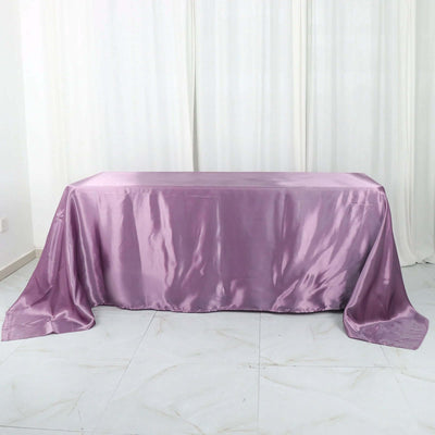 Satin Rectangular Tablecloth 90"x132" Violet Amethyst - Seamless Table Cover