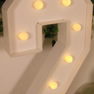 4ft Giant LED Marquee Number "2", White Pre-Cut Foam Board with 10 Warm White Battery Operated LEDs, Glue Gun and Sticks