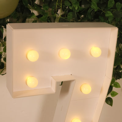 4ft Giant LED Marquee Number "7", White Pre-Cut Foam Board with 10 Warm White Battery Operated LEDs, Glue Gun and Sticks