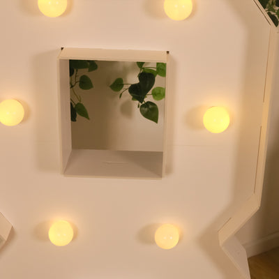 4ft Giant LED Marquee Number "8", White Pre-Cut Foam Board with 10 Warm White Battery Operated LEDs, Glue Gun and Sticks