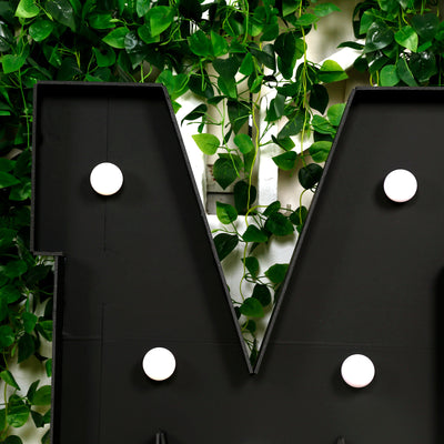 4ft Giant LED Marquee Letter "M", Black Pre-Cut Foam Board with 10 Warm White Battery Operated LEDs, Glue Gun and Sticks