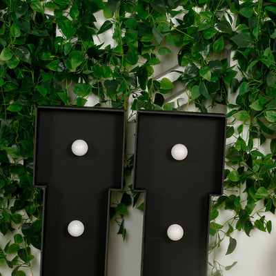 4ft Giant LED Marquee Letter "U", Black Pre-Cut Foam Board with 10 Warm White Battery Operated LEDs, Glue Gun and Sticks