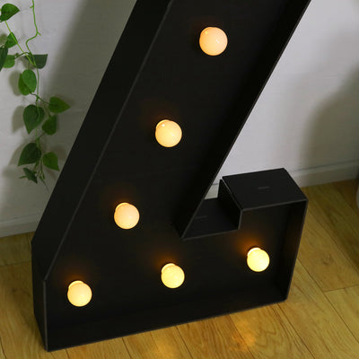 4ft Giant LED Marquee Letter "Z", Black Pre-Cut Foam Board with 10 Warm White Battery Operated LEDs, Glue Gun and Sticks