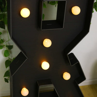 4ft Giant LED Marquee Symbol "&", Black Pre-Cut Foam Board with 10 Warm White Battery Operated LEDs, Glue Gun and Sticks