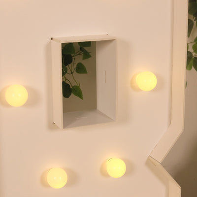 4ft Giant LED Marquee Letter "B", White Pre-Cut Foam Board with 10 Warm White Battery Operated LEDs, Glue Gun and Sticks