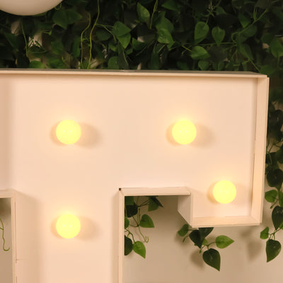 4ft Giant LED Marquee Letter "F", White Pre-Cut Foam Board with 10 Warm White Battery Operated LEDs, Glue Gun and Sticks