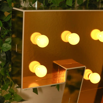 4ft Giant LED Marquee Number "7", Gold Pre-Cut Foam Board with 10 Warm White Battery Operated LEDs, Glue Gun and Sticks