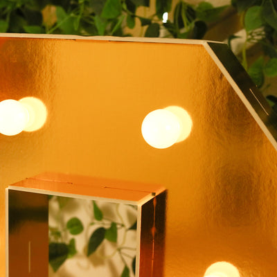 4ft Giant LED Marquee Number "8", Gold Pre-Cut Foam Board with 10 Warm White Battery Operated LEDs, Glue Gun and Sticks