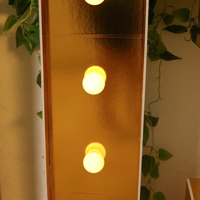 4ft Giant LED Marquee Letter "C", Gold Pre-Cut Foam Board with 10 Warm White Battery Operated LEDs, Glue Gun and Sticks