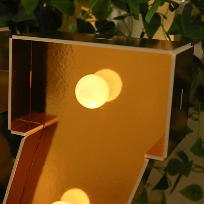 4ft Giant LED Marquee Letter "Y", Gold Pre-Cut Foam Board with 10 Warm White Battery Operated LEDs, Glue Gun and Sticks