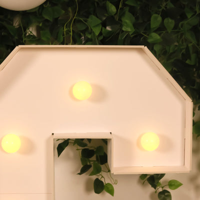 4ft Giant LED Marquee Letter "G", White Pre-Cut Foam Board with 10 Warm White Battery Operated LEDs, Glue Gun and Sticks