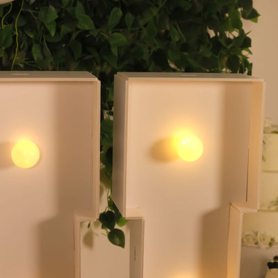 4ft Giant LED Marquee Letter "H", White Pre-Cut Foam Board with 10 Warm White Battery Operated LEDs, Glue Gun and Sticks