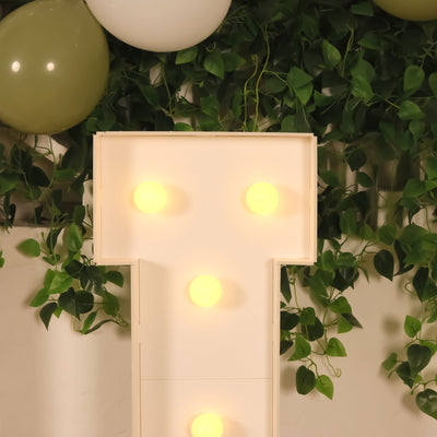 4ft Giant LED Marquee Letter "L", White Pre-Cut Foam Board with 10 Warm White Battery Operated LEDs, Glue Gun and Sticks