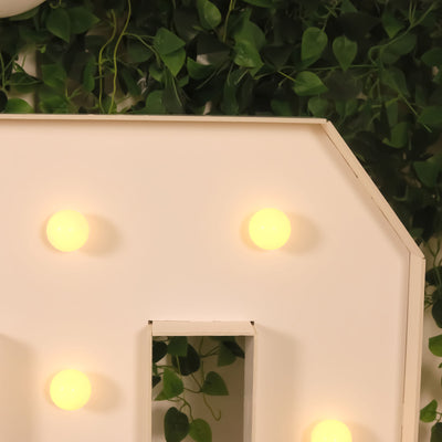 4ft Giant LED Marquee Letter "P", White Pre-Cut Foam Board with 10 Warm White Battery Operated LEDs, Glue Gun and Sticks