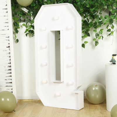 4ft Giant LED Marquee Letter "Q", White Pre-Cut Foam Board with 10 Warm White Battery Operated LEDs, Glue Gun and Sticks
