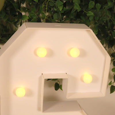 4ft Giant LED Marquee Letter "S", White Pre-Cut Foam Board with 10 Warm White Battery Operated LEDs, Glue Gun and Sticks