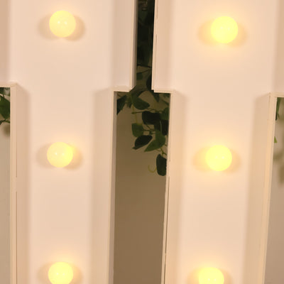 4ft Giant LED Marquee Letter "U", White Pre-Cut Foam Board with 10 Warm White Battery Operated LEDs, Glue Gun and Sticks