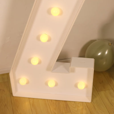 4ft Giant LED Marquee Letter "Z", White Pre-Cut Foam Board with 10 Warm White Battery Operated LEDs, Glue Gun and Sticks