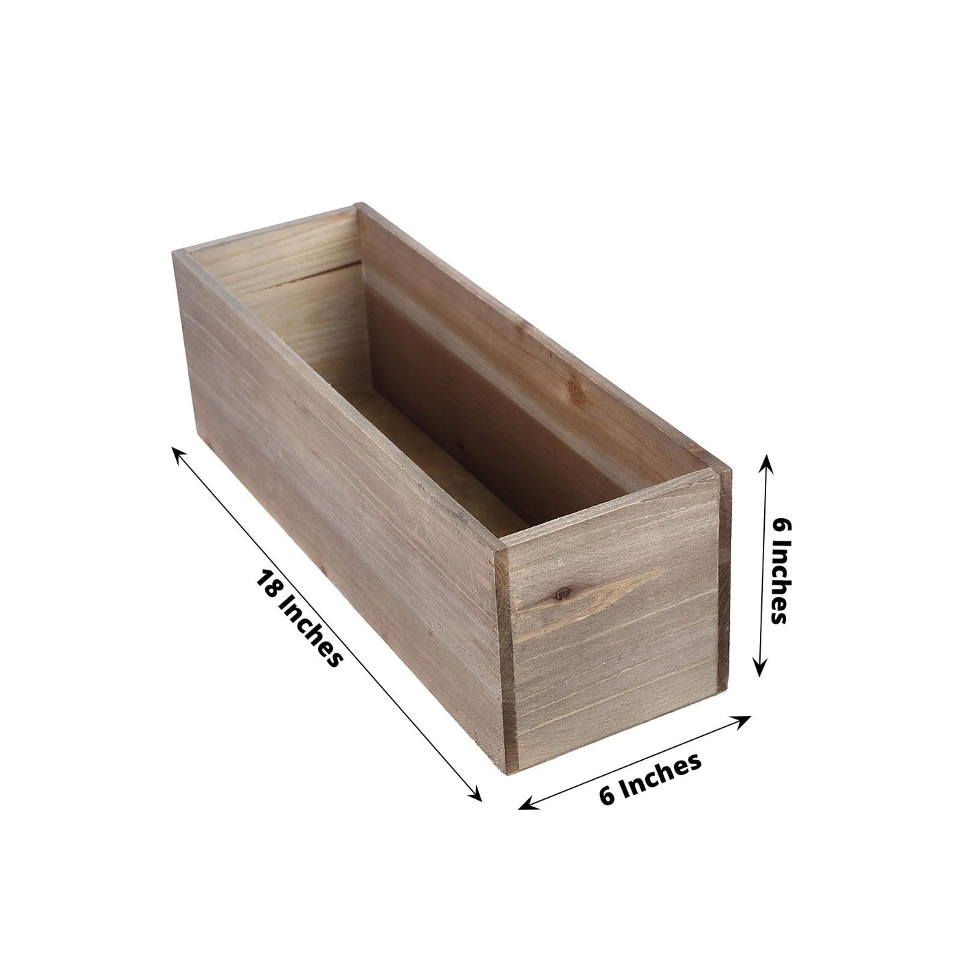 18x6 Natural Rectangular Wood Planter Set | eFavormart.com