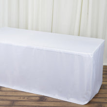 4 Feet Polyester Rectangular Table Cover In White Fitted