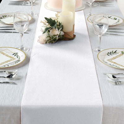 Polyester Table Runner 12"x108" White - Wrinkle-Resistant & Durable Table Decor for Events