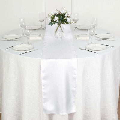 Polyester Table Runner 12"x108" White - Wrinkle-Resistant & Durable Table Decor for Events