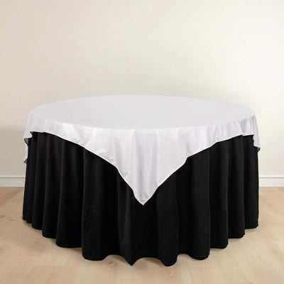 Scuba Square Table Overlay 70"x70" White - Wrinkle Free & Stain Resistant Table Topper for Any Occasion