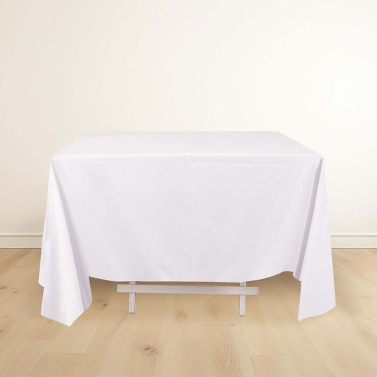 70inch White Premium Scuba Square Tablecloth, Wrinkle Free Polyester Seamless Tablecloth