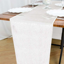 12 Inch x 108 Inch White Colored Premium Velvet Table Runner 