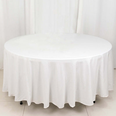 100% Cotton Round Tablecloth 108" White Linen - Soft & Breathable Table Cover