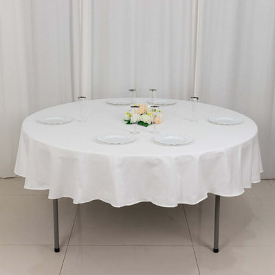 100% Cotton Round Tablecloth 90" White Linen - Soft & Breathable Table Cover for Stylish Tablescapes