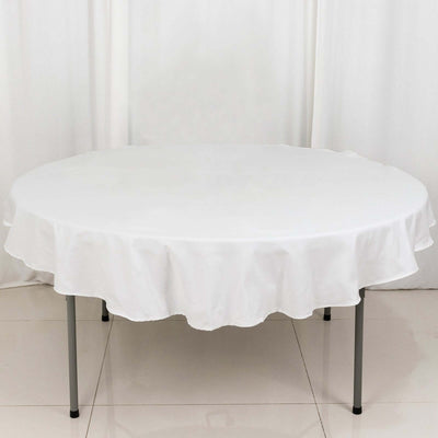 100% Cotton Round Tablecloth 70" White Linen - Soft & Breathable Table Cover for Stylish Tablescapes