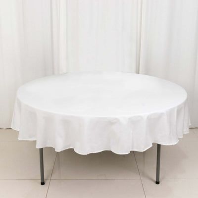 100% Cotton Round Tablecloth 90" White Linen - Soft & Breathable Table Cover for Stylish Tablescapes