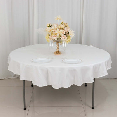 100% Cotton Round Tablecloth 70" White Linen - Soft & Breathable Table Cover for Stylish Tablescapes