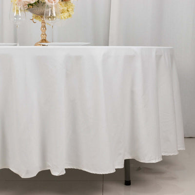100% Cotton Round Tablecloth 108" White Linen - Soft & Breathable Table Cover