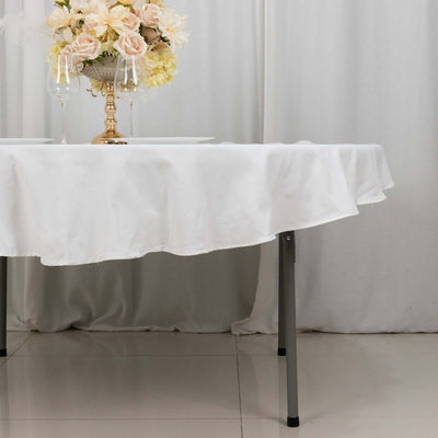 100% Cotton Round Tablecloth 70" White Linen - Soft & Breathable Table Cover for Stylish Tablescapes
