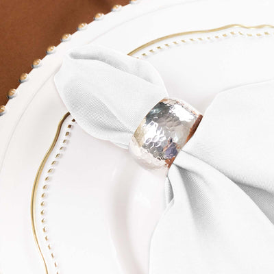 5 Pack Polyester Napkins 17"x17" White - Wrinkle Resistant Easy Care Cloth Napkins for Wedding & Events