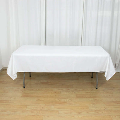 Premium Polyester Rectangle Tablecloth 54"x96" White - 220GSM Wrinkle-Resistant & Stain-Proof Design