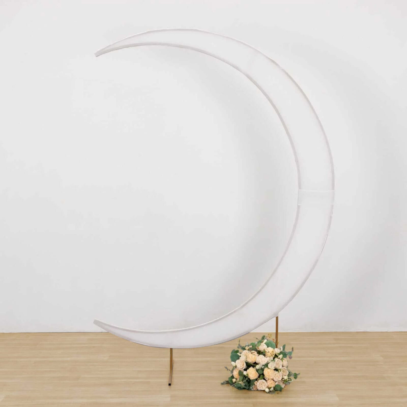 White Spandex Crescent Moon Wedding Arch Cover | eFavormart.com